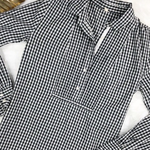 J.Crew Black Gingham Popover Tunic - Picture 3 of 5